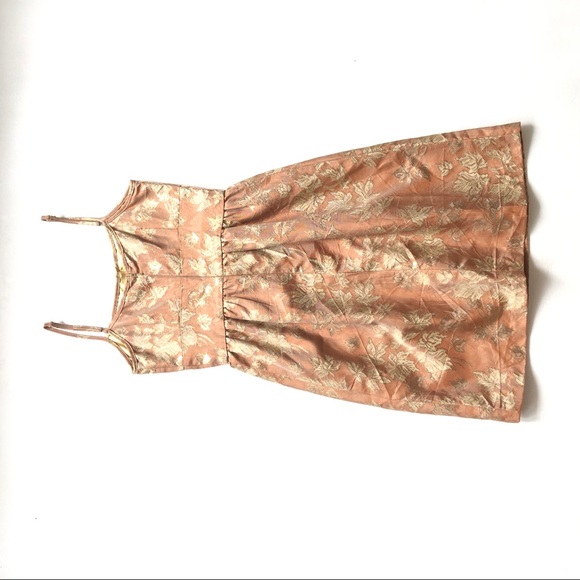 4 Anthropologie Molly New York Gold Leaf Dress - Picture 7 of 10